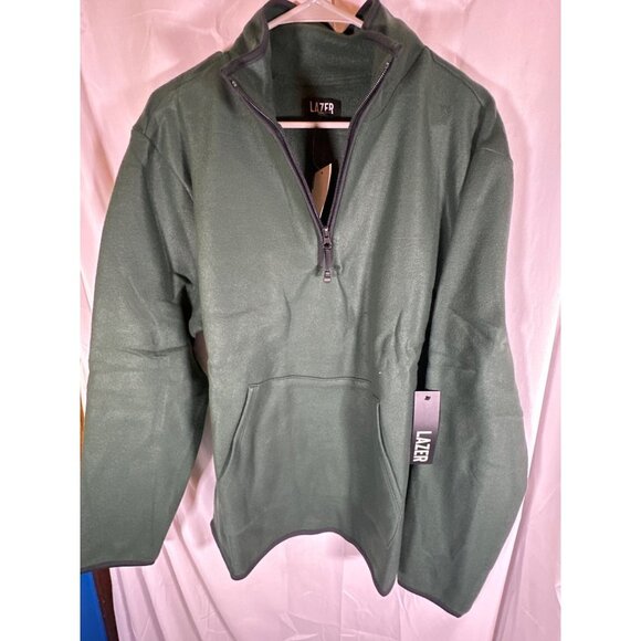 Lazer Men's Polar Fleece Quarter Zip Sweatshirt, Forest, Size M, NWT - Picture 2 of 5